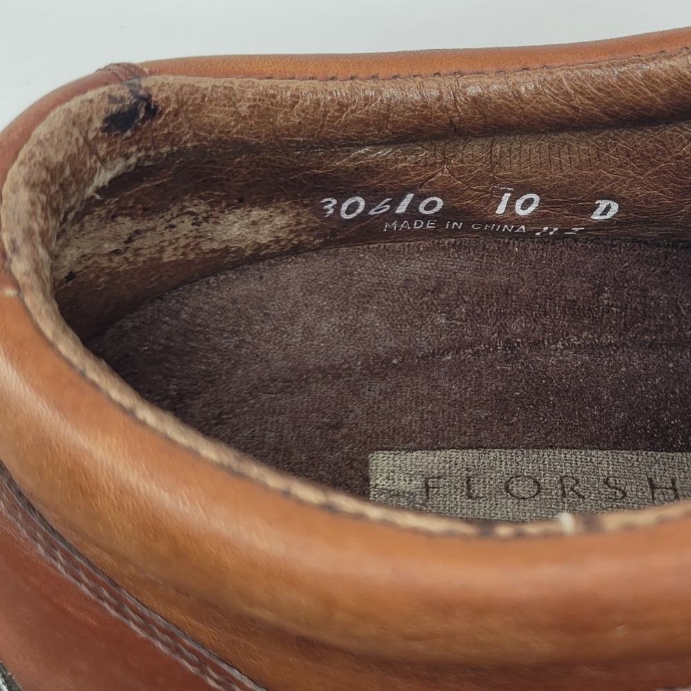 Florsheim Comfortech Mens Brown Leather Wingtip Derby Shoes 30610 Size 10 D - Picture 5 of 10